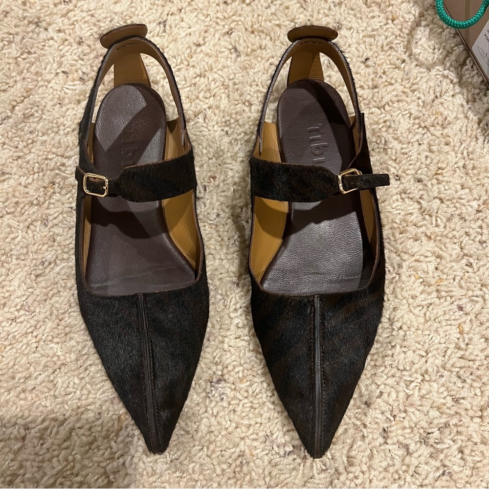 Tibi Zebra Pony Hair Rudolph Flat